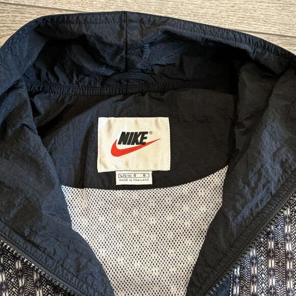 Vintage Nike Nylon Swoosh Logo Jacket Womens Large Outerwear Streetwear - Picture 6 of 10